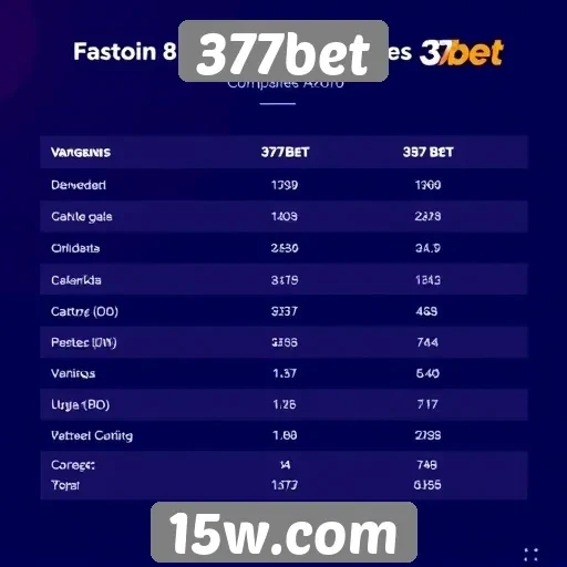Comparativo entre 377bet e concorrentes